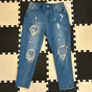 windsor jeans pearl embellished distressed Mom jeans size 5
